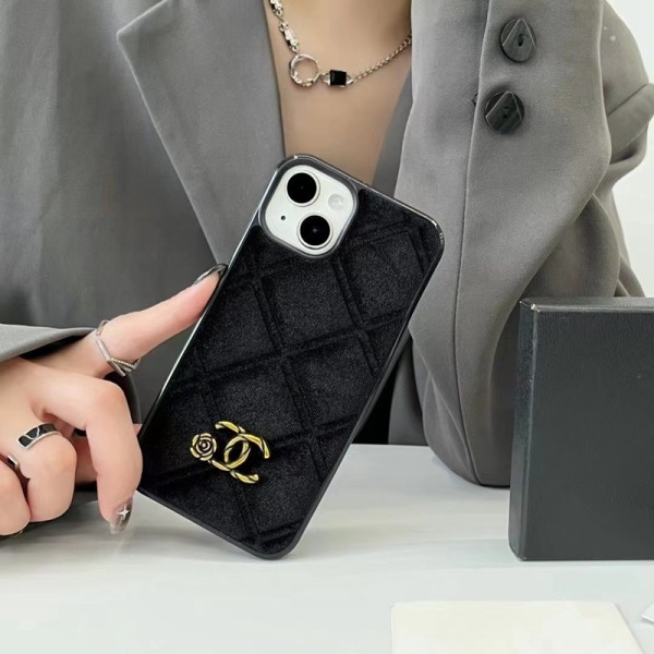 CHANEL Wrist band/Chain Leather Card Holder Case for iPhone 15 14