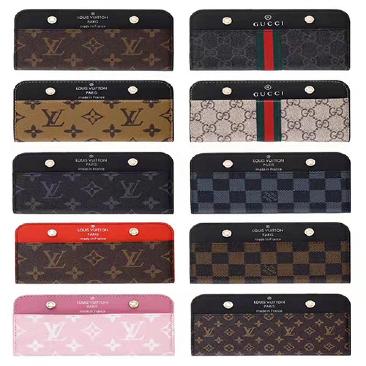 lv gucci galaxy s23+ultra iphone15 case leather card notebook luxury logo  cover