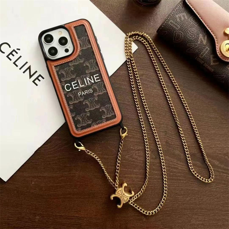 CELINE LUXURY IPHONE 16 15 PRO MAX 14 13 CASE BACK COVER COQUE LEDERTA