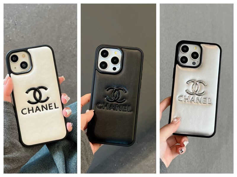 Chanel luxury leather phone cas for iphone 16 pro