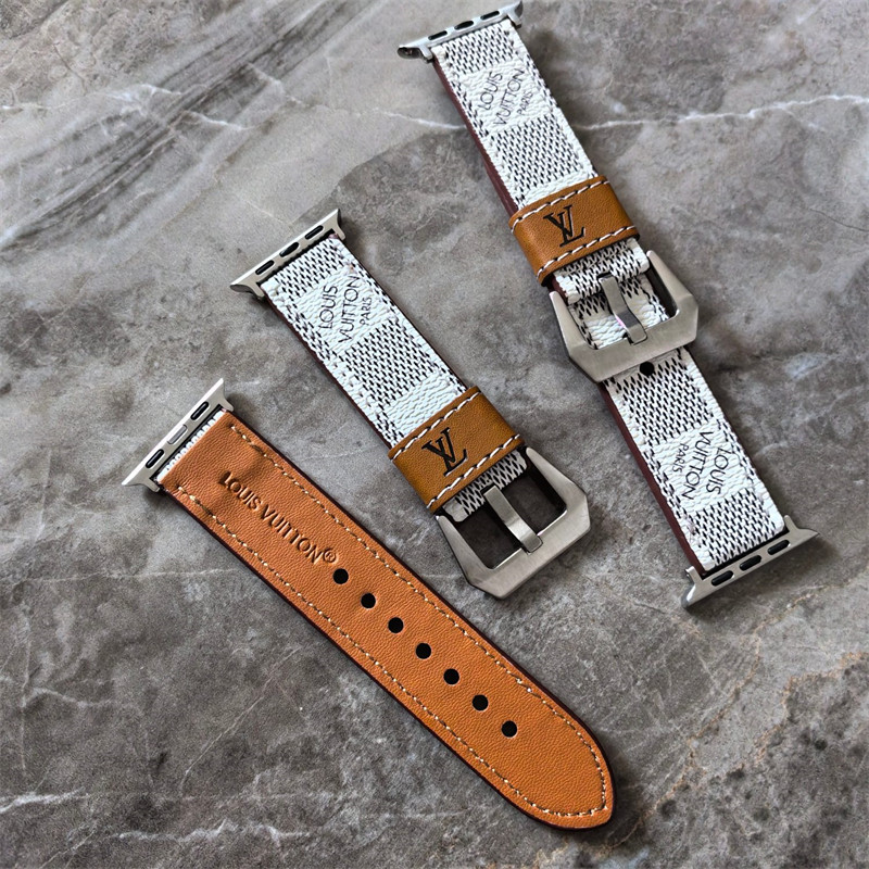 Lv Leather Apple Watch Band for Series 1/2/3/4/5/6/7/8/UltraCustom Leather Watch Band