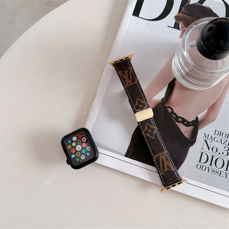 Lv Luxury Apple Watch Band Suitable for All SeriesCustom Leather apple Watch series 10 9 Band