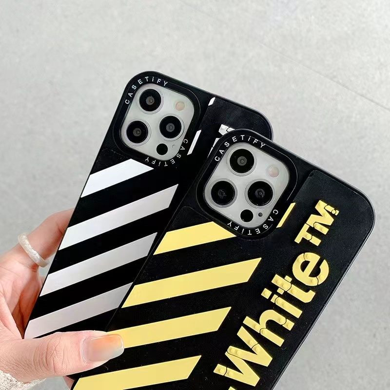 Off-White Luxury iPhone 16 15 Pro max 14 13 Case Back Cover coque  ledertascheiPhone13/14/15 16 Pro Max Wallet Flip Case