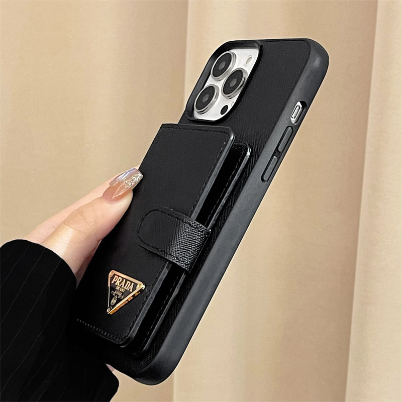 Prada iPhone13/14/15 16 Pro Max Wallet Flip Case