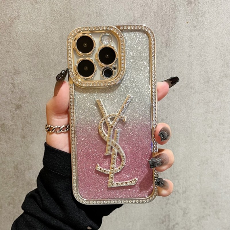 Ysl Luxury iPhone 15 Pro max 14 Case Back Cover coque